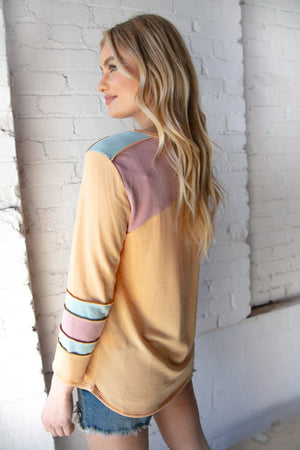 York Color Block Reverse Stitch Knit Pullover