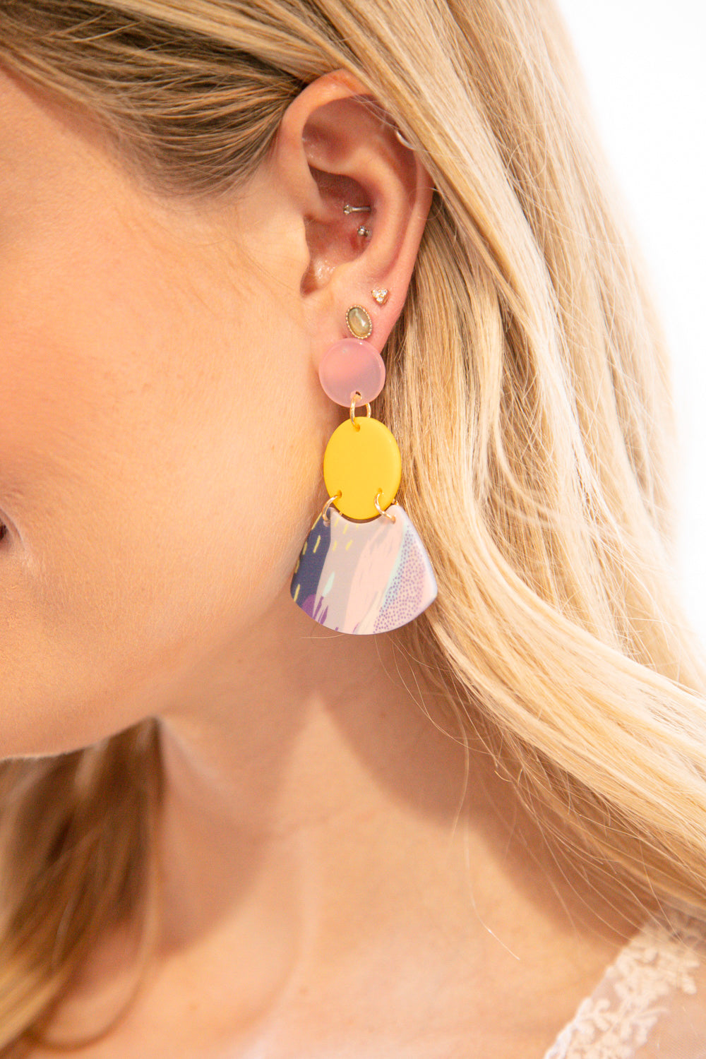 Sunbeam Vertical Paint Wash Dangle Earrings