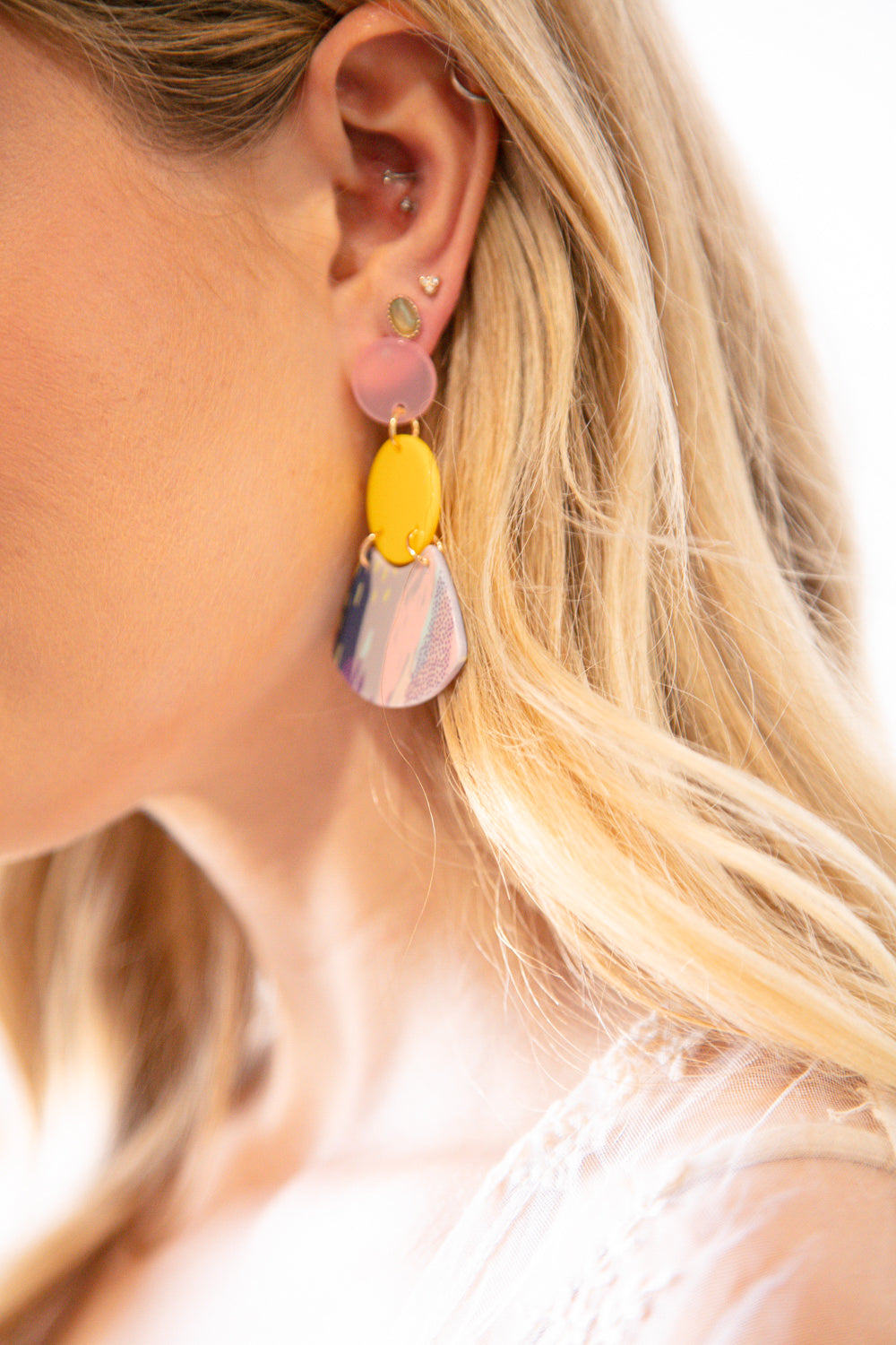 Sunbeam Vertical Paint Wash Dangle Earrings