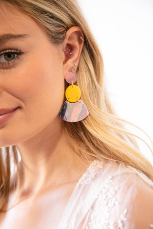 Sunbeam Vertical Paint Wash Dangle Earrings