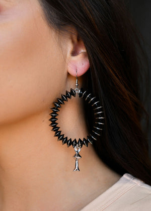 Silver Disc Hoop Earring