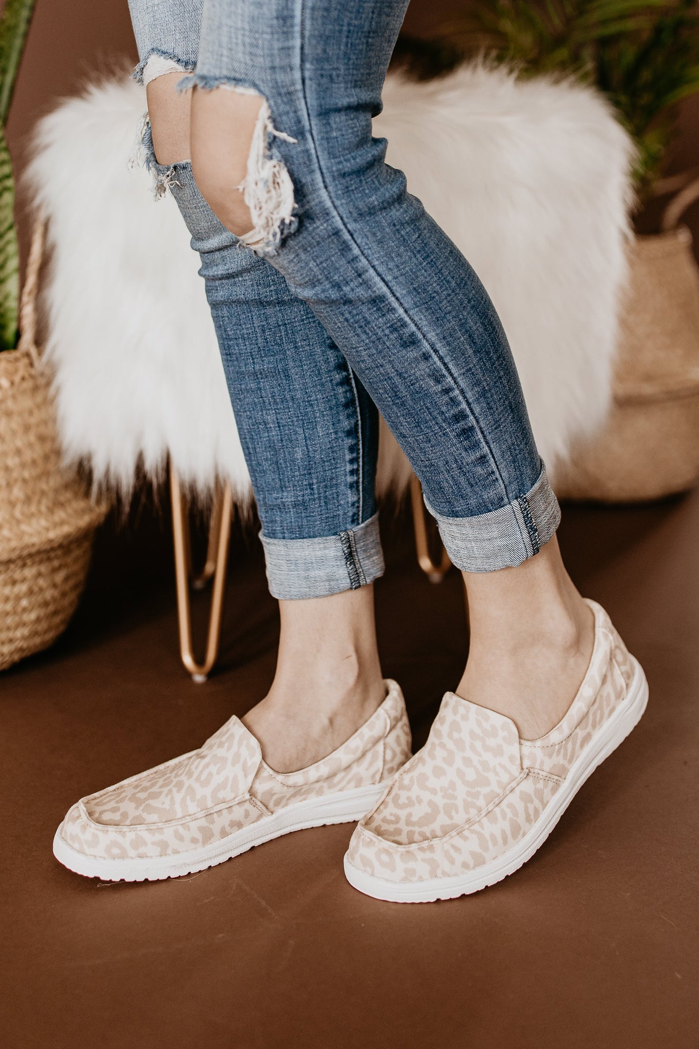 Not Rated Maya Sneakers in Cream Leopard