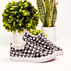 Corkys Babalu Sneaker in Black Gingham