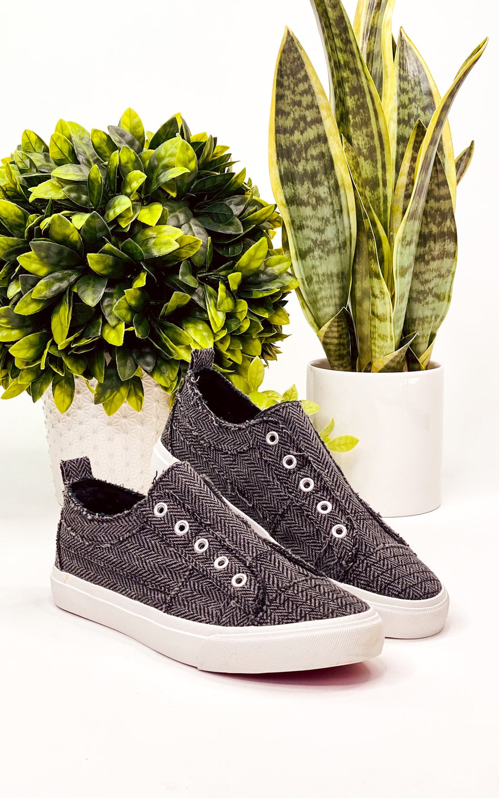 Corkys Babalu Sneaker in Black Herringbone