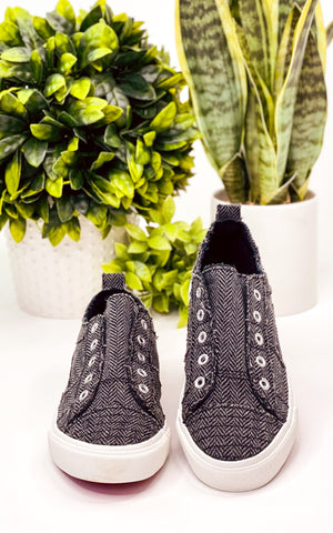 Corkys Babalu Sneaker in Black Herringbone