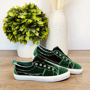 Corkys Babalu Sneaker in Green Velvet