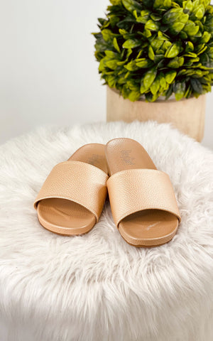 Corkys Backyard Slides in Gold