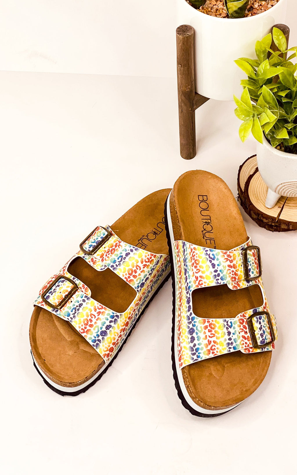 Corkys Beach Babe Sandals in Rainbow Leopard