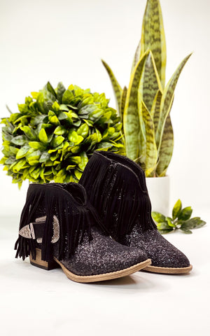 Very G Billie Buckle Booties in Black