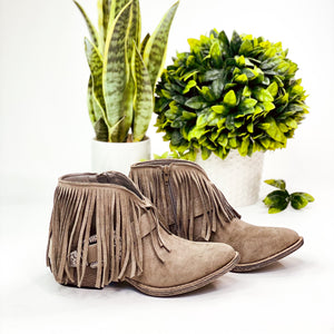 Very G Billie Buckle Booties in Grey