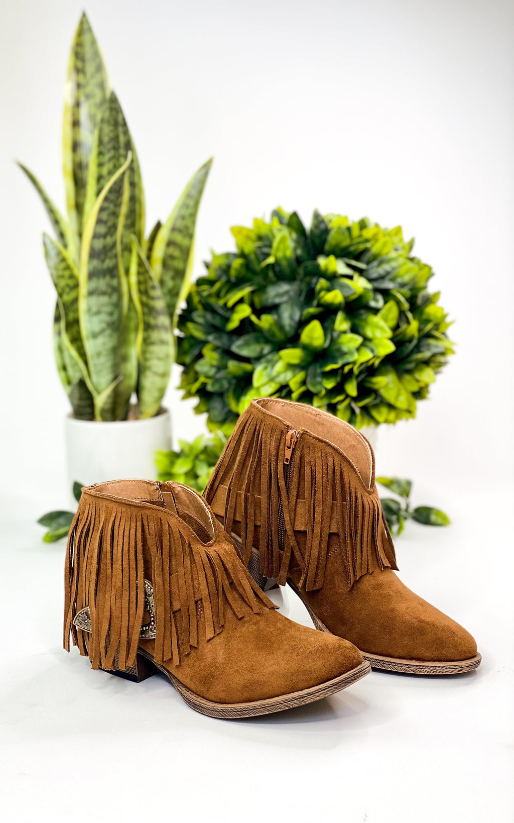 Very G Billie Buckle Booties in Tan