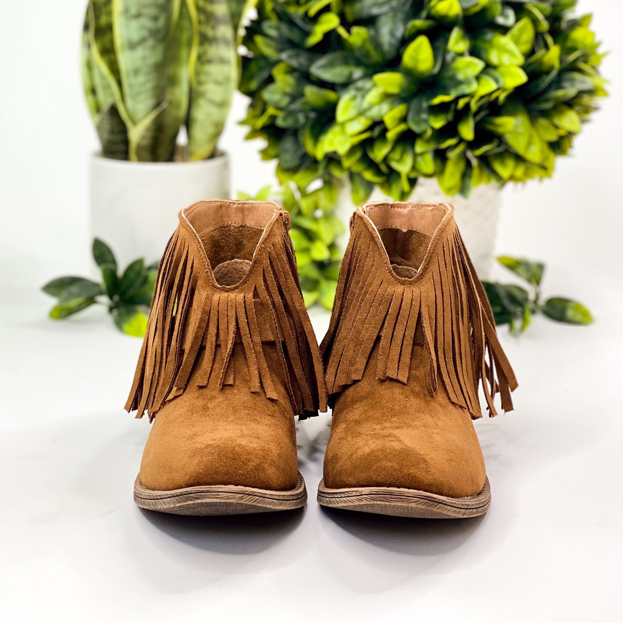 Very G Billie Buckle Booties in Tan