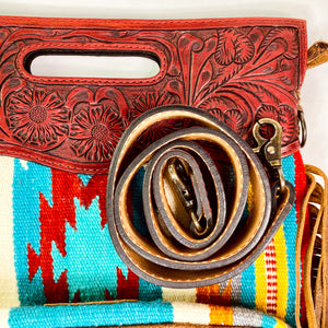 Blanco Tooled Saddle Blanket Purse