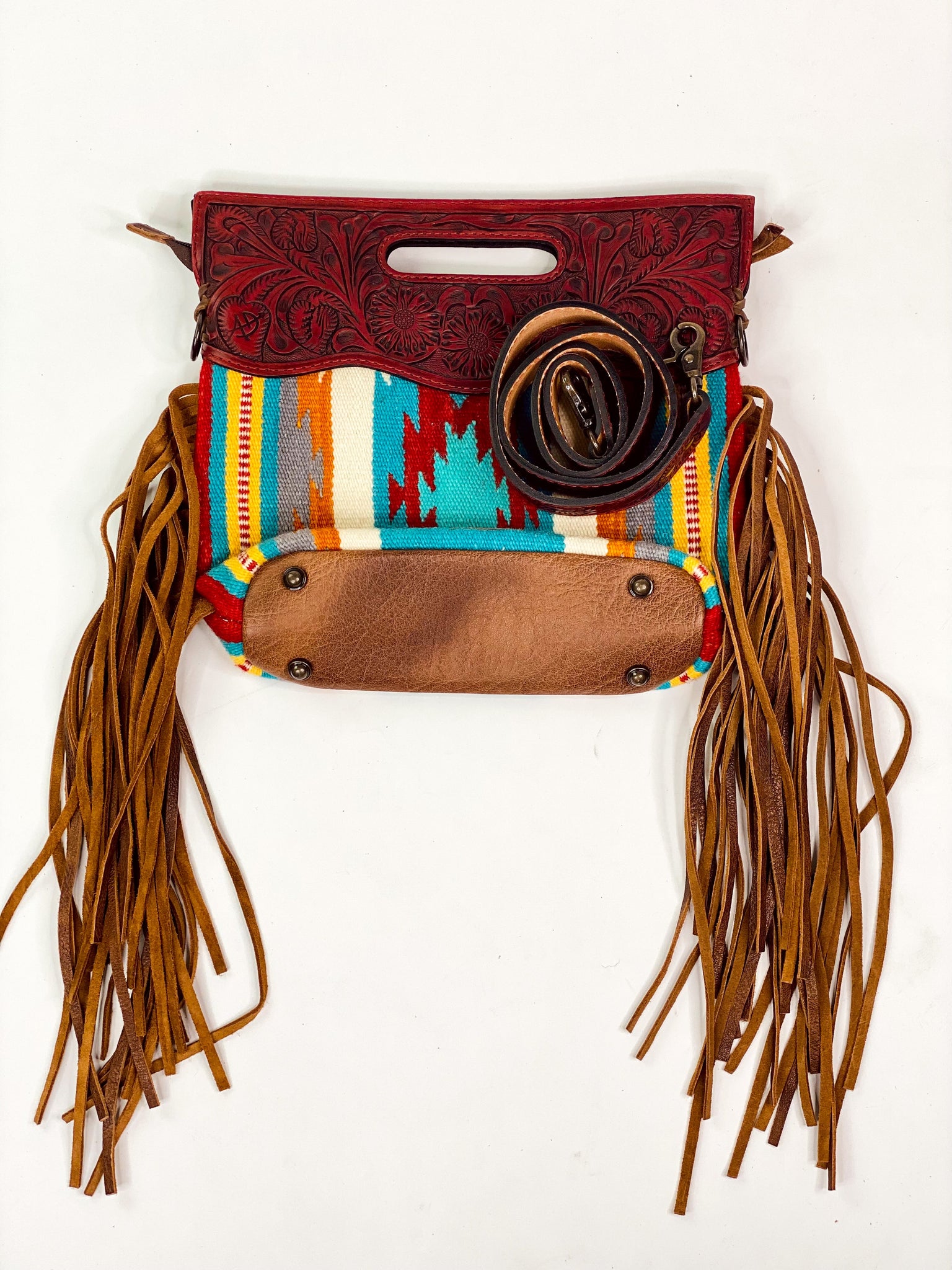 Blanco Tooled Saddle Blanket Purse