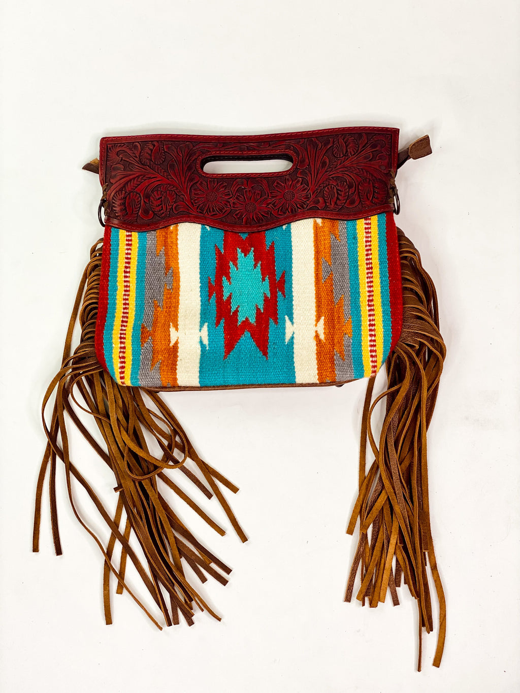 Blanco Tooled Saddle Blanket Purse