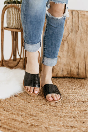 Matisse Cabana Sandal in Black Croc