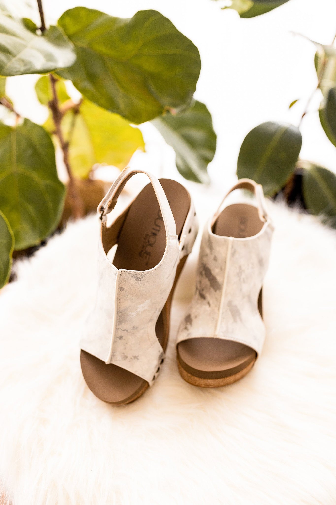 Corkys Carley Wedge in White Metallic