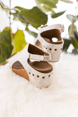 Corkys Carley Wedge in White Metallic