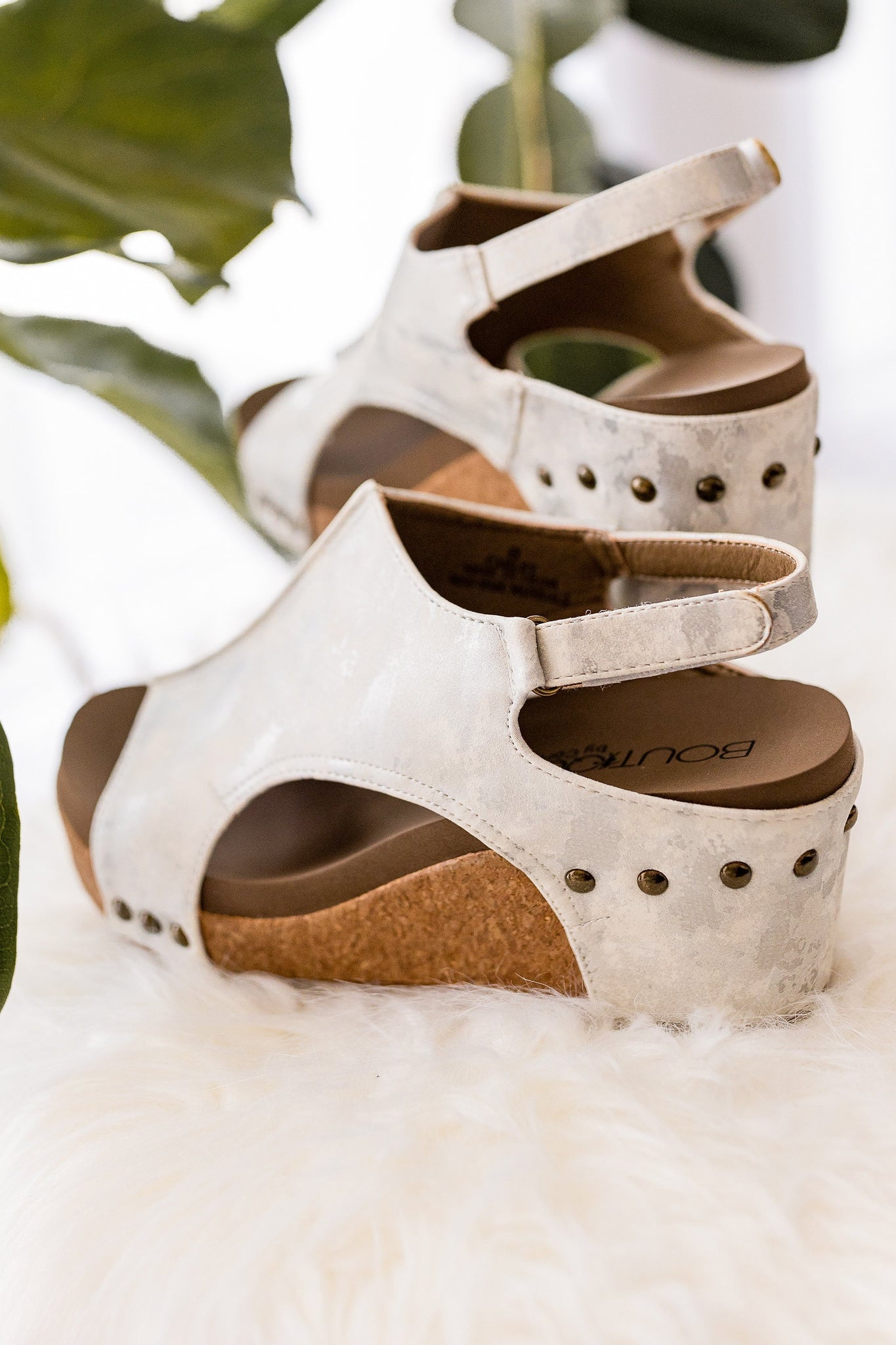 Corkys Carley Wedge in White Metallic