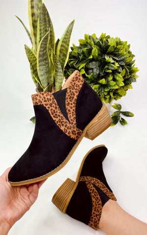 Corkys Crisp Bootie in Black Leopard