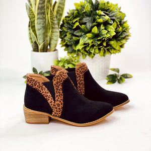 Corkys Crisp Bootie in Black Leopard