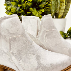 Corkys Curry Bootie in Metallic White