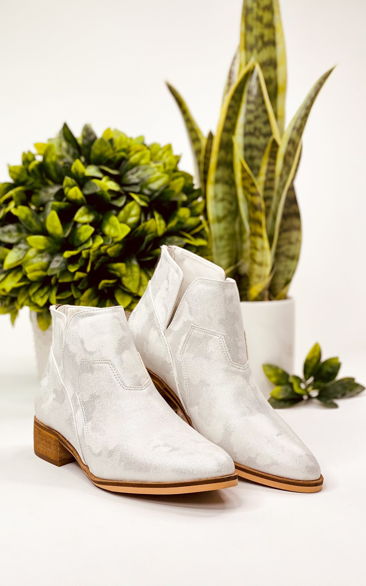 Corkys Curry Bootie in Metallic White