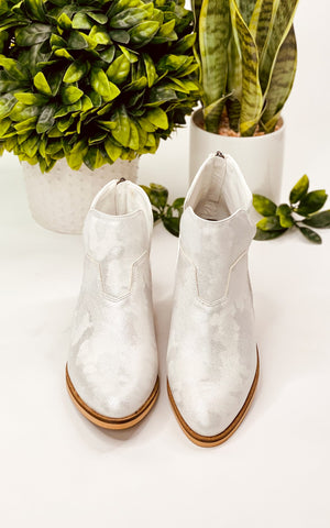 Corkys Curry Bootie in Metallic White