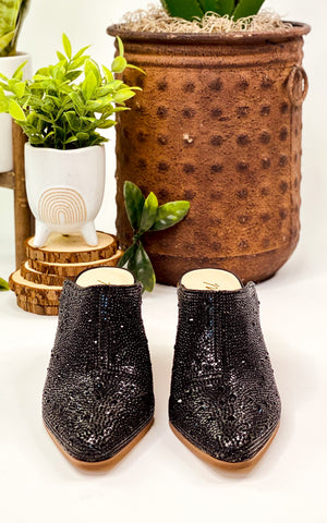 Matisse Gatsby Rhinestone Mule in Black