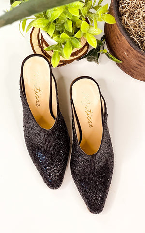 Matisse Gatsby Rhinestone Mule in Black