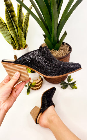 Matisse Gatsby Rhinestone Mule in Black