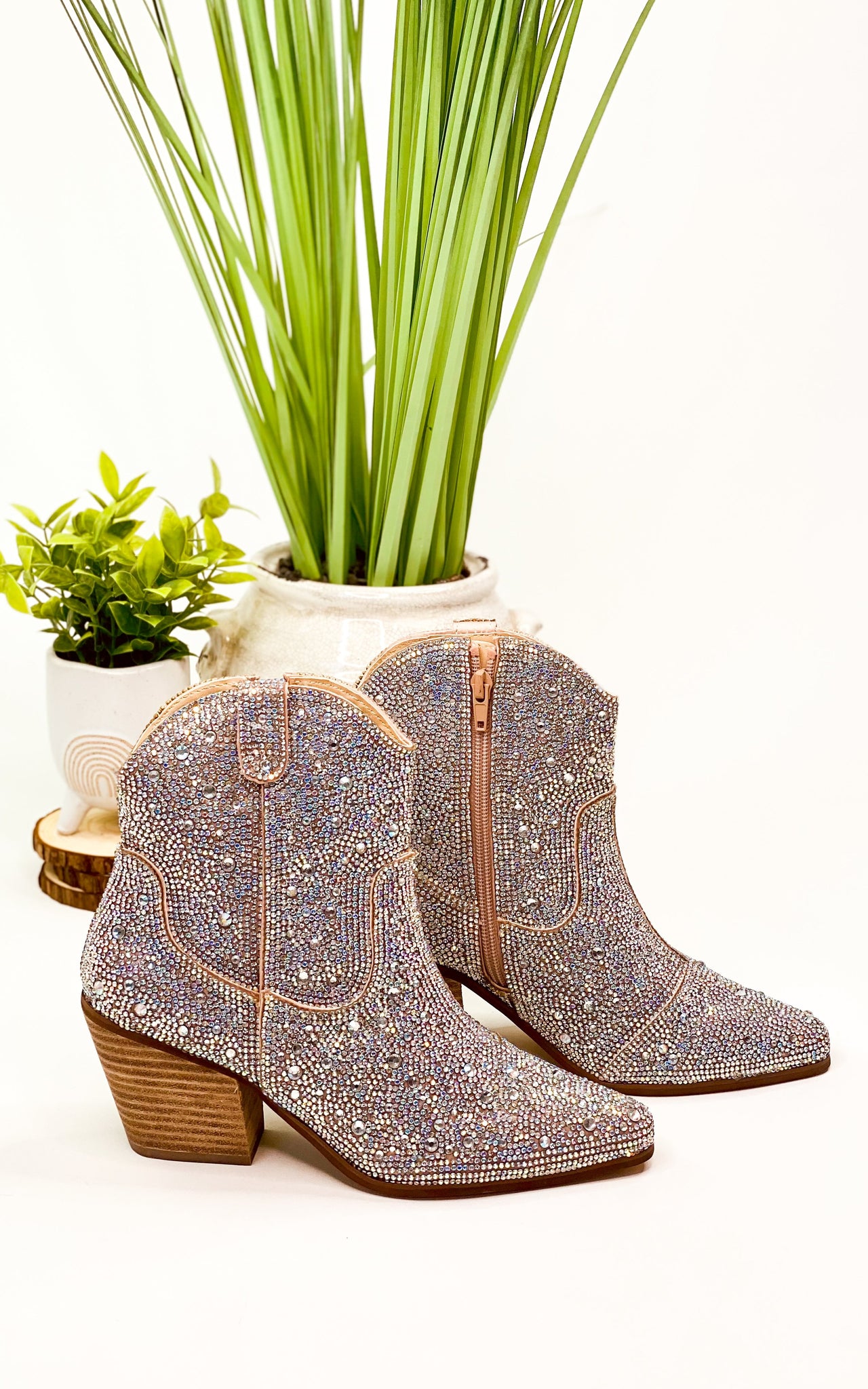 Matisse Harlow Rhinestone Bootie in Clear