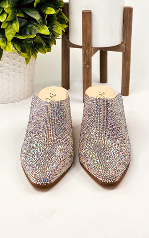 Matisse Gatsby Rhinestone Mule in Clear