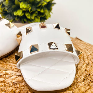 Qupid Hazy Spike Sandal in White