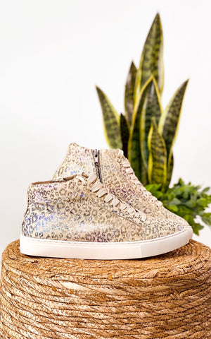 Corkys Imagine Sneaker in Beige Metallic Leopard