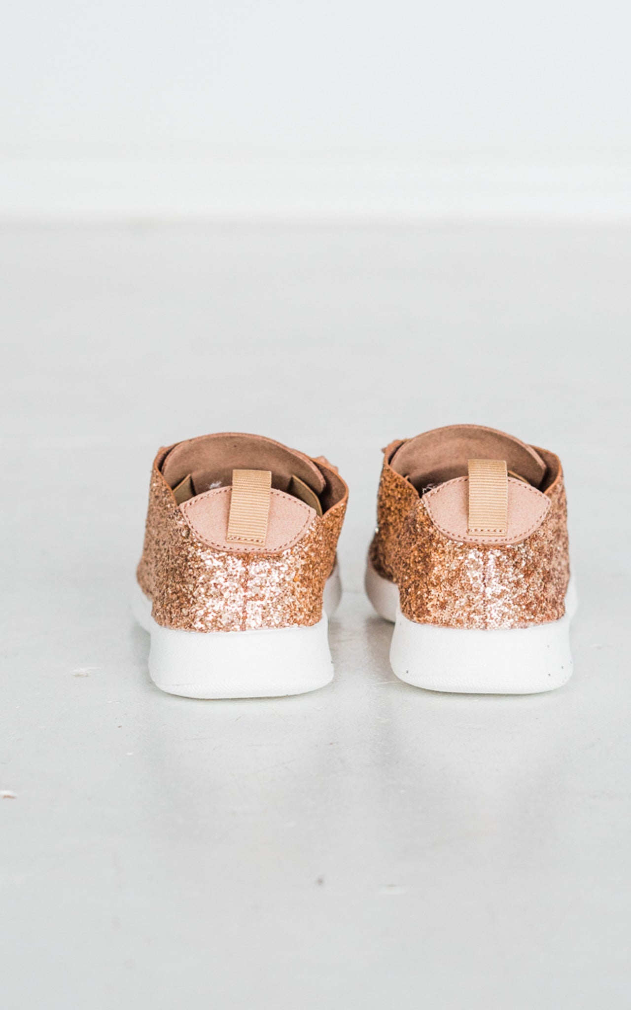 Not Rated Glitter Sneaker in Rose Gold