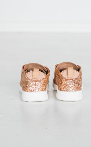 Not Rated Glitter Sneaker in Rose Gold