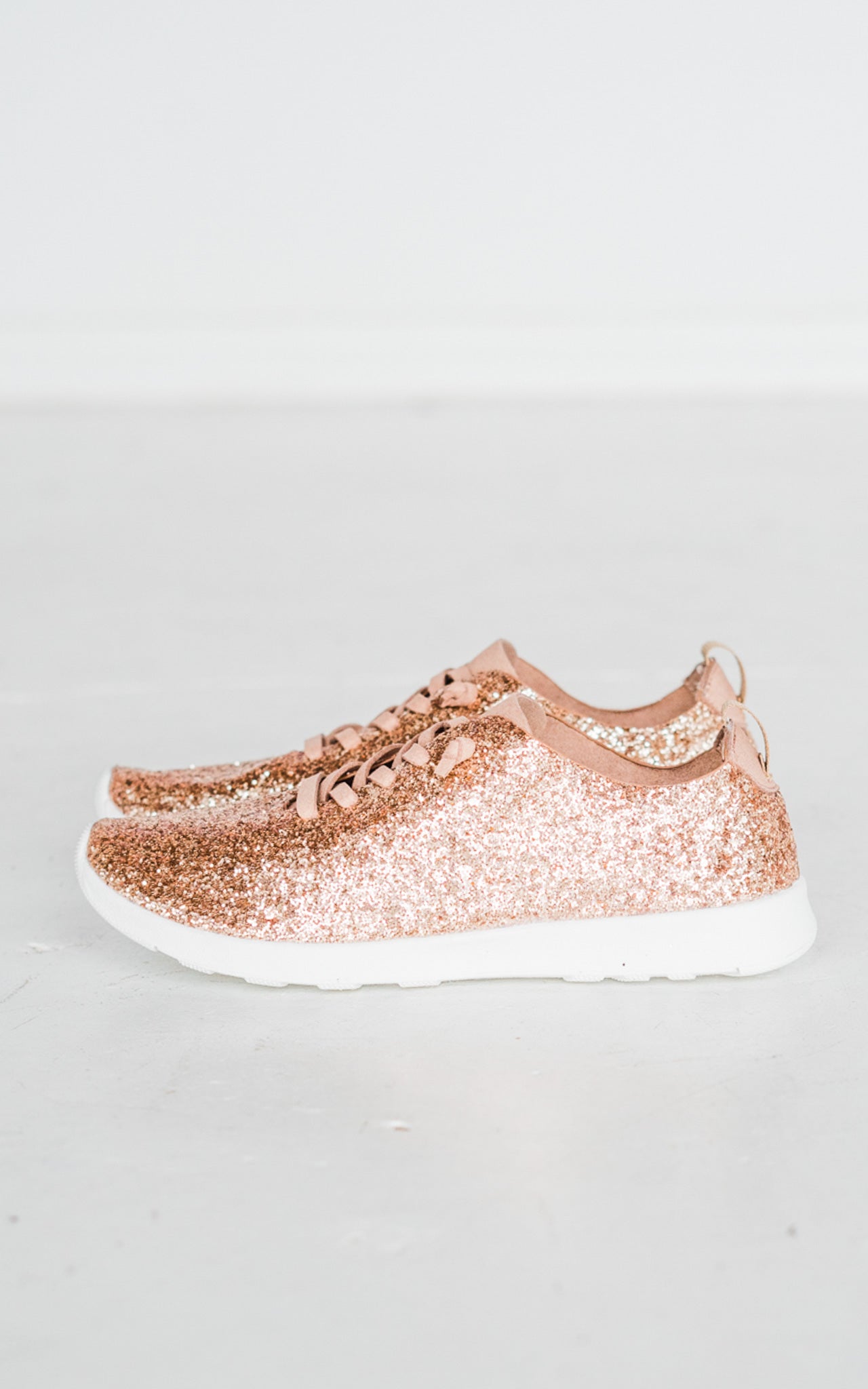 Not Rated Glitter Sneaker in Rose Gold