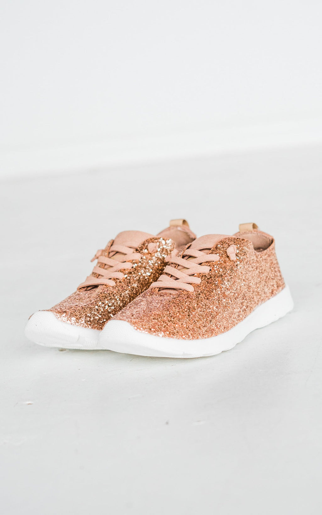 Not Rated Glitter Sneaker in Rose Gold