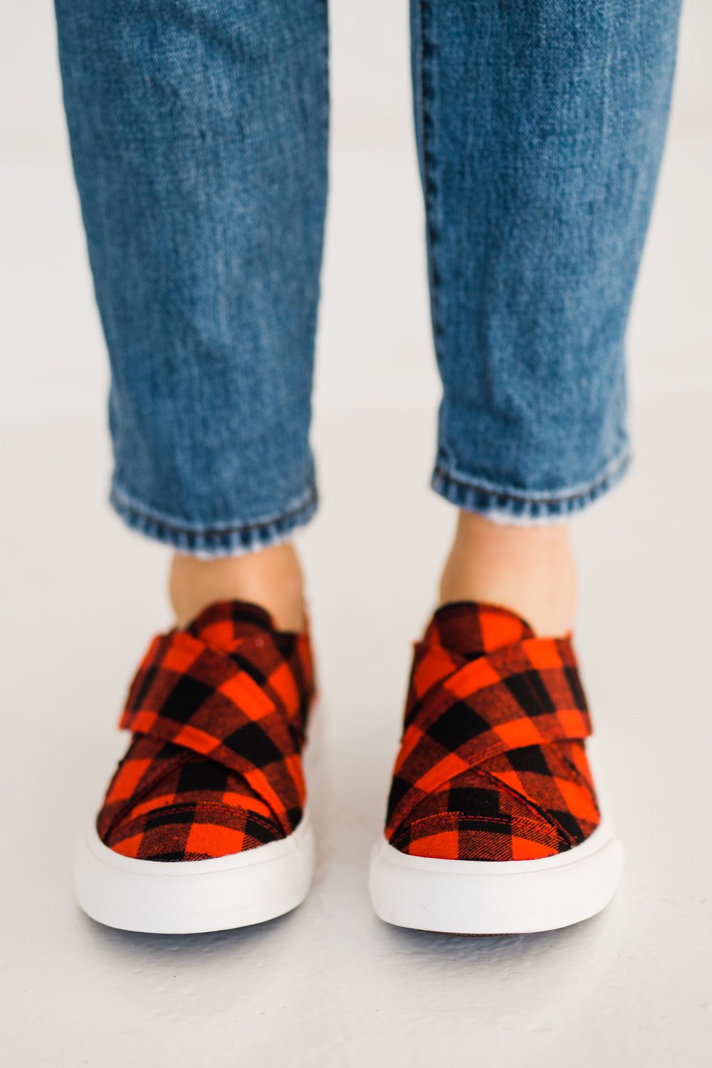 Gypsy Jazz Plaid Along Sneaker in Red