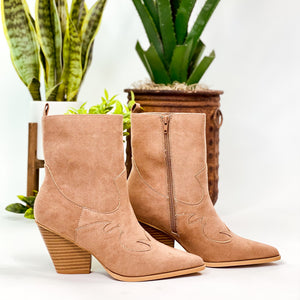 Qupid Romi Booties in Burlwood