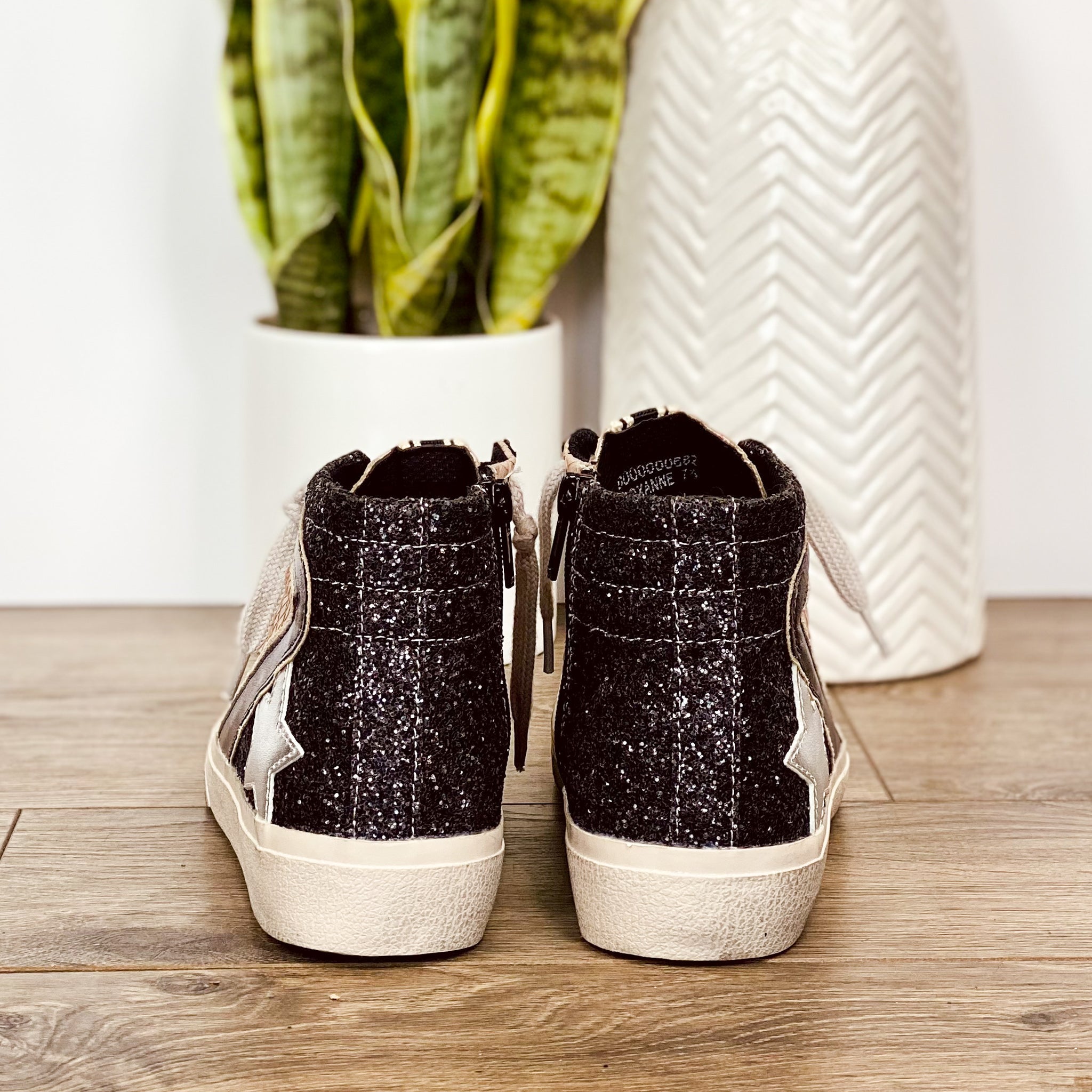 Shu Shop Roxanne Sneaker in Black Glitter