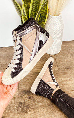 Shu Shop Roxanne Sneaker in Black Glitter