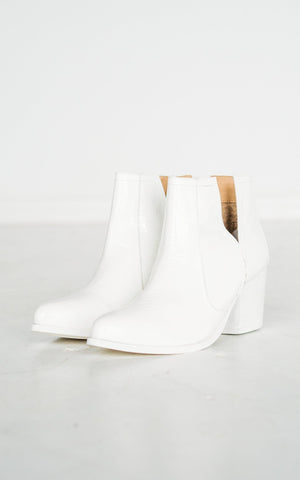 Not Rated Tarim Booties in White Croc