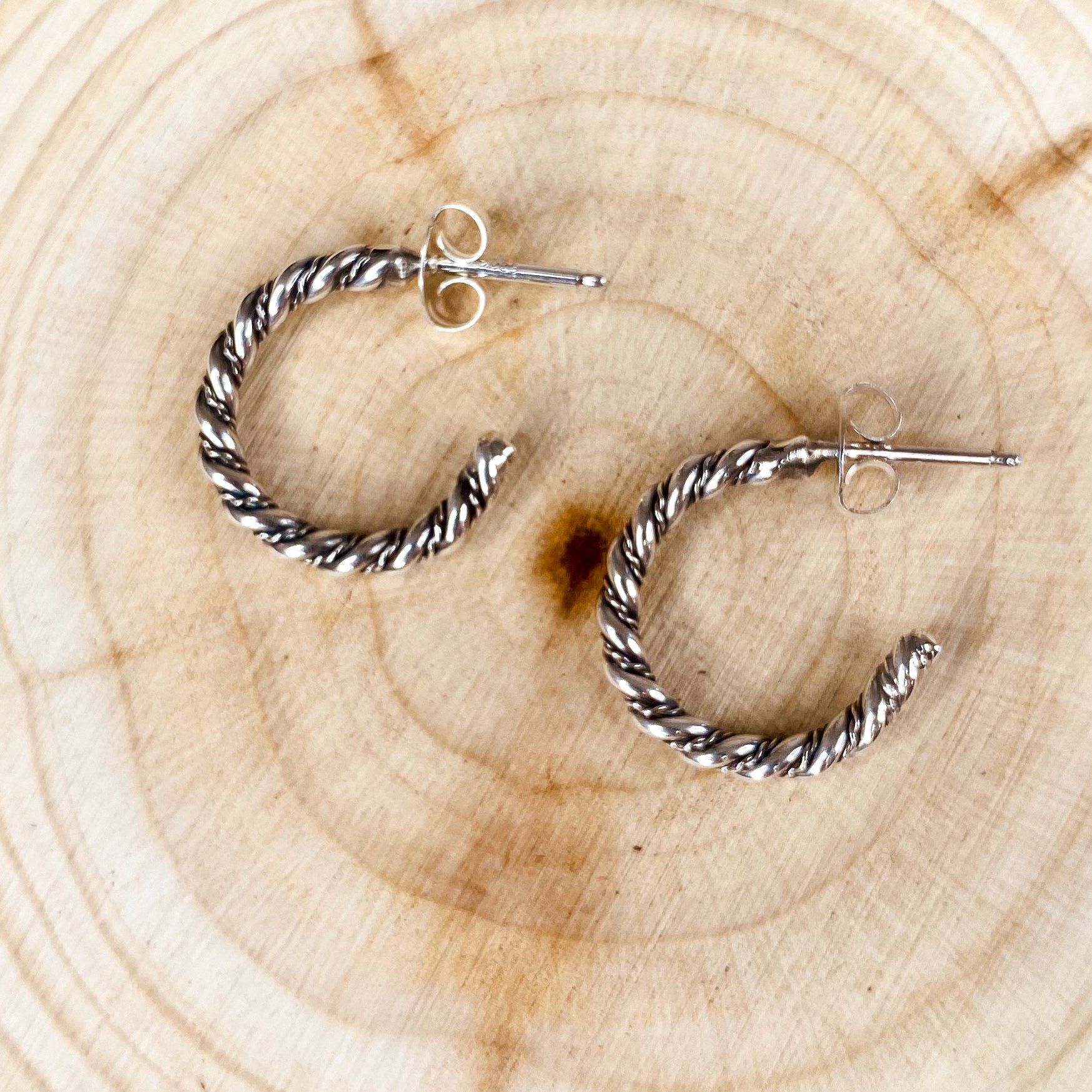 Sterling Silver Braided Hoops