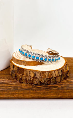 Scalloped Turquoise Cuff