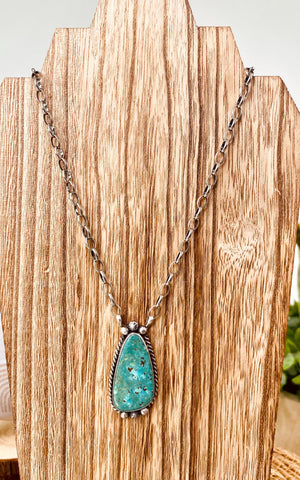 Augustine Largo Kingman Turquoise Teardrop Necklace