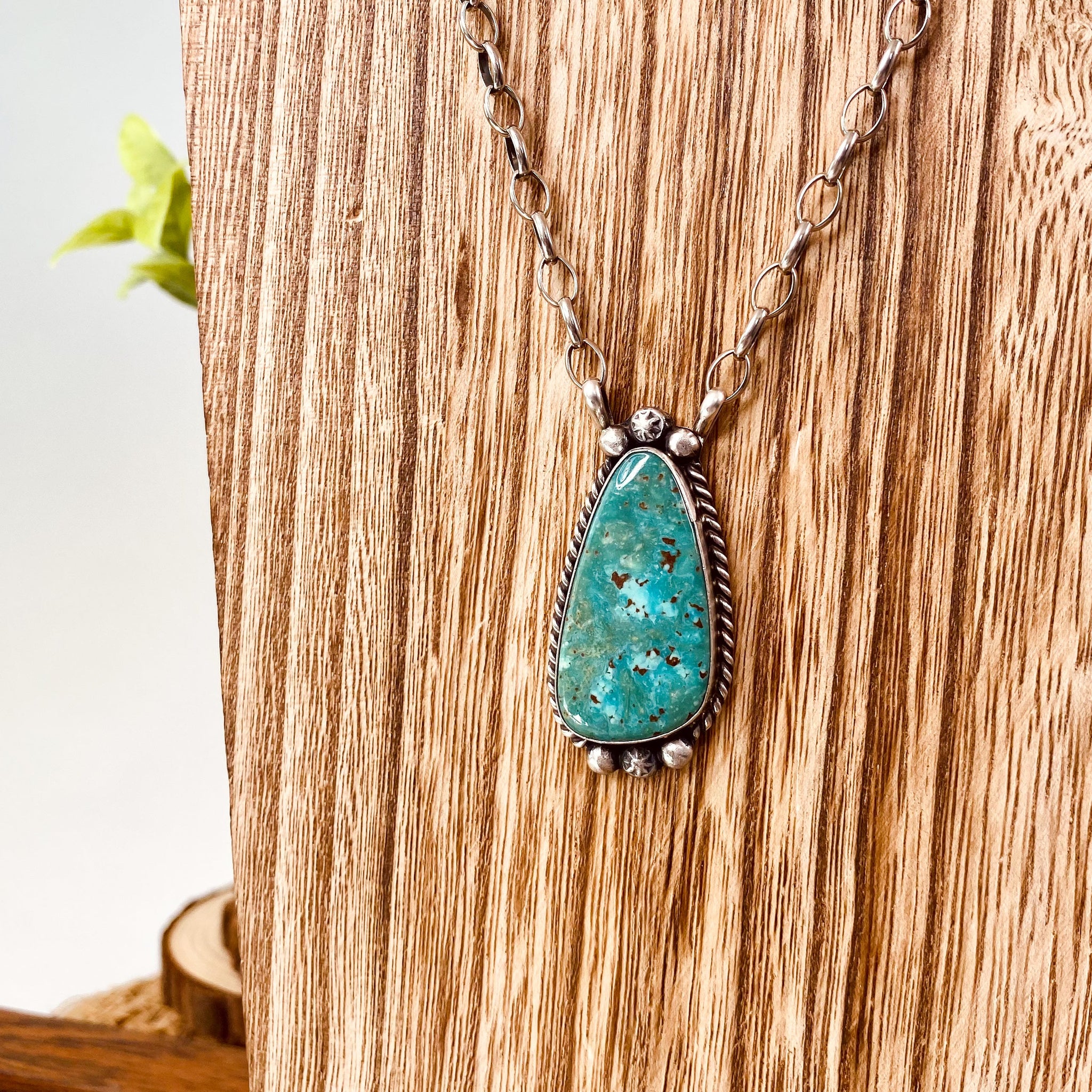 Augustine Largo Kingman Turquoise Teardrop Necklace