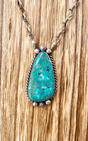 Augustine Largo Kingman Turquoise Teardrop Necklace