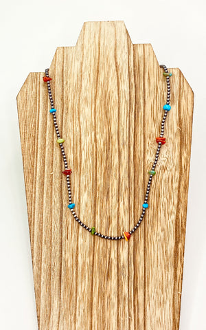 Mason Lee 3mm Multi Stone Necklace